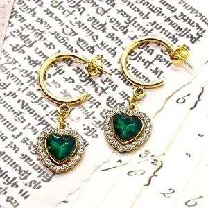 Emerald Heart Earrings